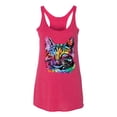 thumbnail image 3 of Cute Cat | Dean Russo Art Animal Lover Tri-Blend Racerback Tank Top, Shocking Pink, X-Large, 3 of 6
