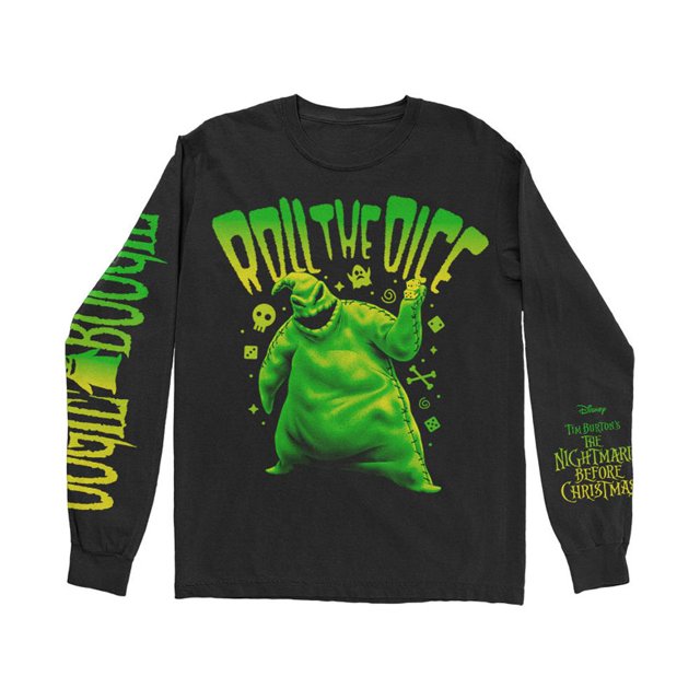 Nightmare Before Christmas - Camiseta Roll The Dice de Manga Larga para Adultos Unisex (Negro)