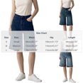 thumbnail image 3 of Vintage Washed Knee Length Jean Shorts for Women High Rise Loose Wide Leg Bermuda Denim Shorts Y2K Casual Streert Pants with Pockets Navy, 3 of 6