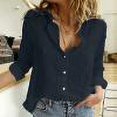 thumbnail image 1 of Hauts à Manches Longues pour Femmes Mode Automne Blouse Ample à Manches Longues Col en V Pull Décontracté, 1 of 8