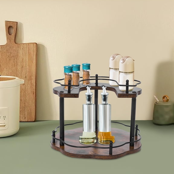 2 Tiers 30cm Spice Rack Seasoning Organizer Height Adjustable Spice Organization for Home, Restaurants