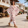 thumbnail image 5 of DISNIMO Women's Kaftan Dress Beach Cover Up Cherry Star Print Plus Size Bathing Suit Coverups V Neck Batwing Sleeve Caftan Beach Dress Long Swimsuit Cover Ups, 5 of 7