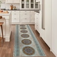 thumbnail image 3 of Garvee 2'x6' Vintage Printed Runner Rugs Oriental Accent Rugs, Washable Boho Rug Stain Resistant Indoor Carpet Low Pile Soft Rugs for Entryway Bedroom Kitchen, Orange, 3 of 8