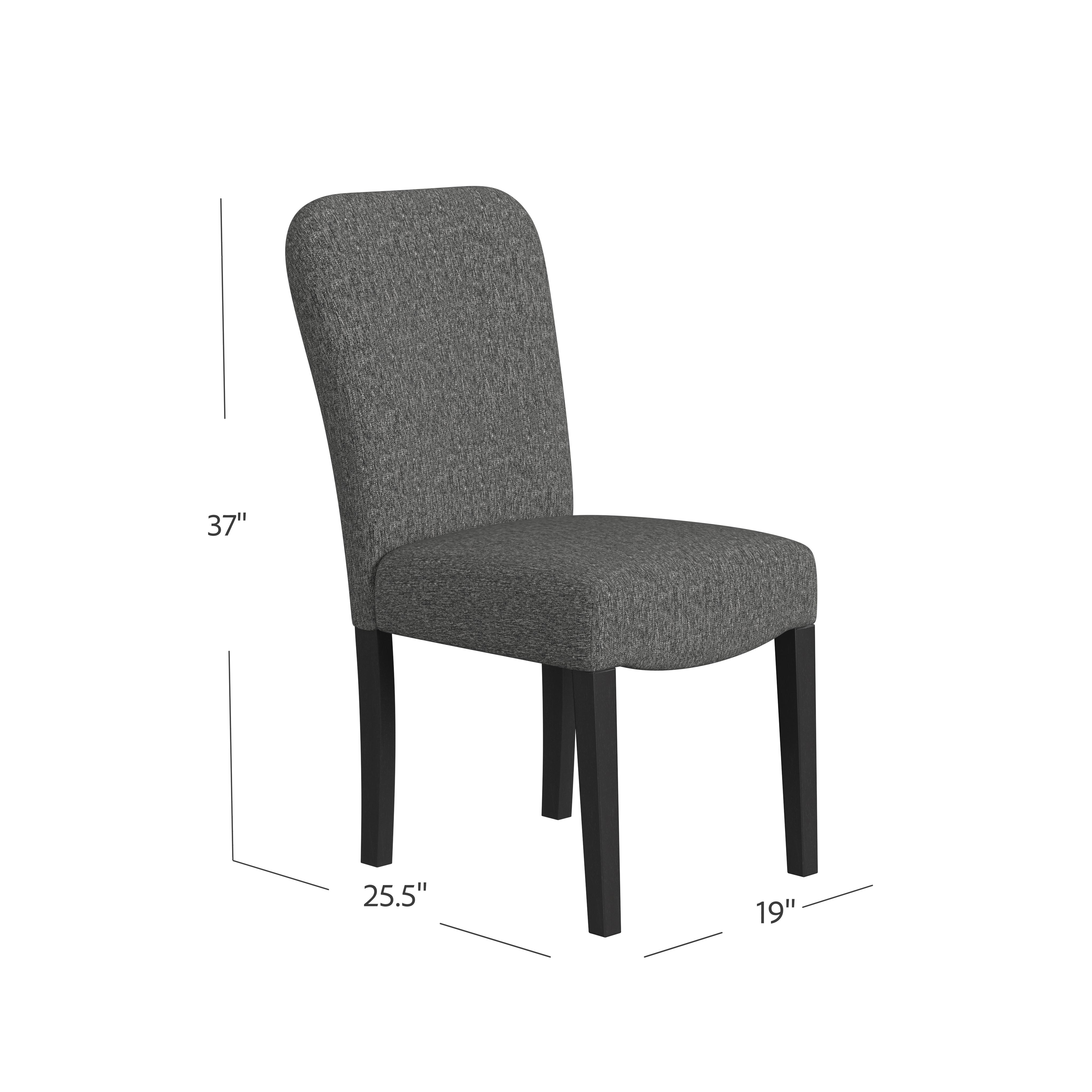 HomePop Rounded Back Upholstered Dining Chair, Set of 2, Black