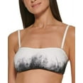 thumbnail image 3 of Calvin Klein Women's Printed Removable-Straps Bandeau Bikini Bra Top Swimsuit Black Size X-Small, 3 of 4