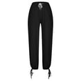thumbnail image 3 of Hvyesh Women Linen Pants Joggers Casual Lightweight Lounge Pants Cotton Linen Travel Beach Summer Pants with Pockets Black,S, 3 of 5