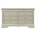 thumbnail image 3 of Glory Furniture Louis Phillipe 6-Drawers Bedroom Dresser in Silver Champagne, 3 of 5