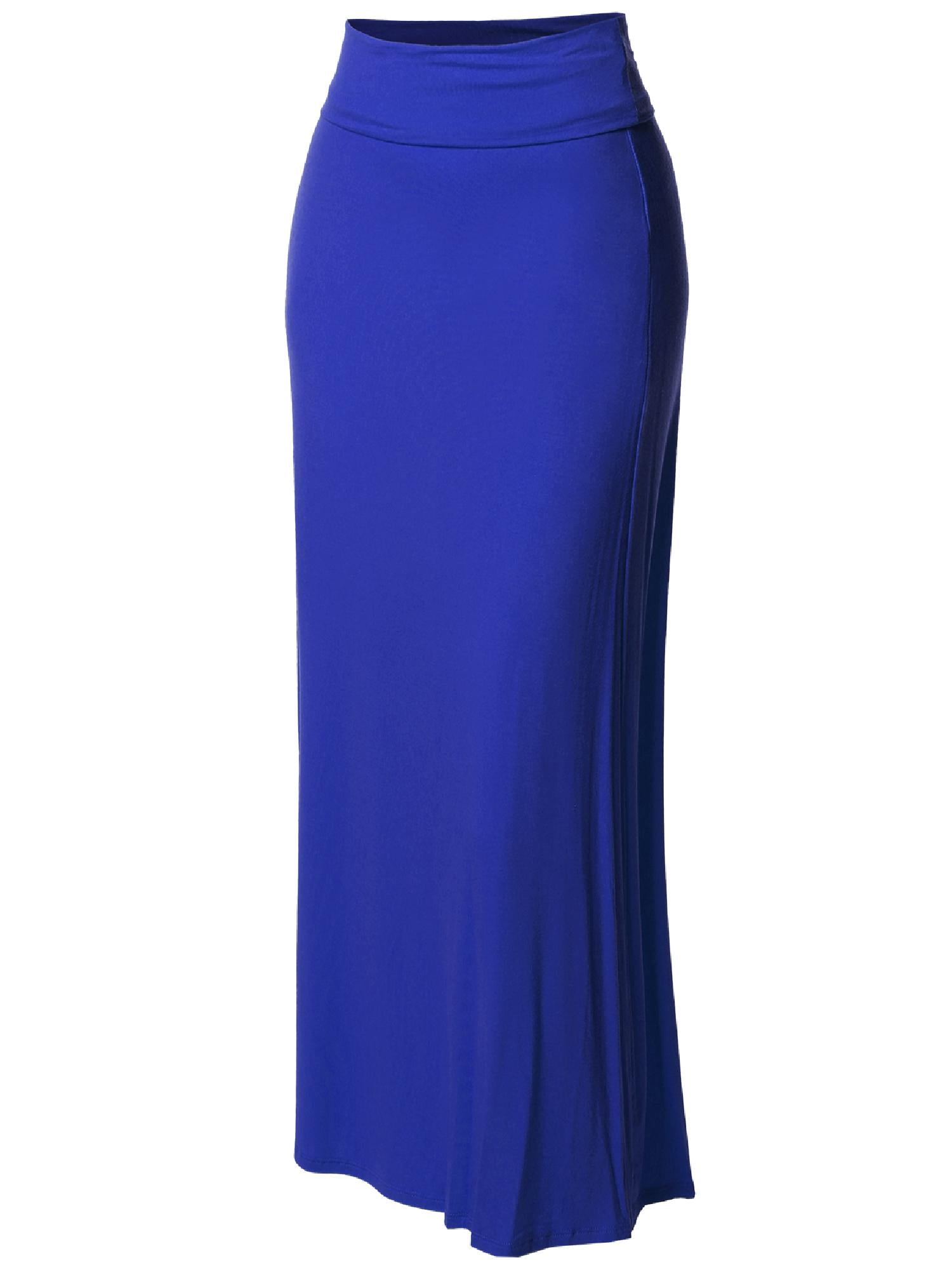 FashionOutfit Women's Stylish Fold Over Flare Long Maxi Skirt - Walmart.com