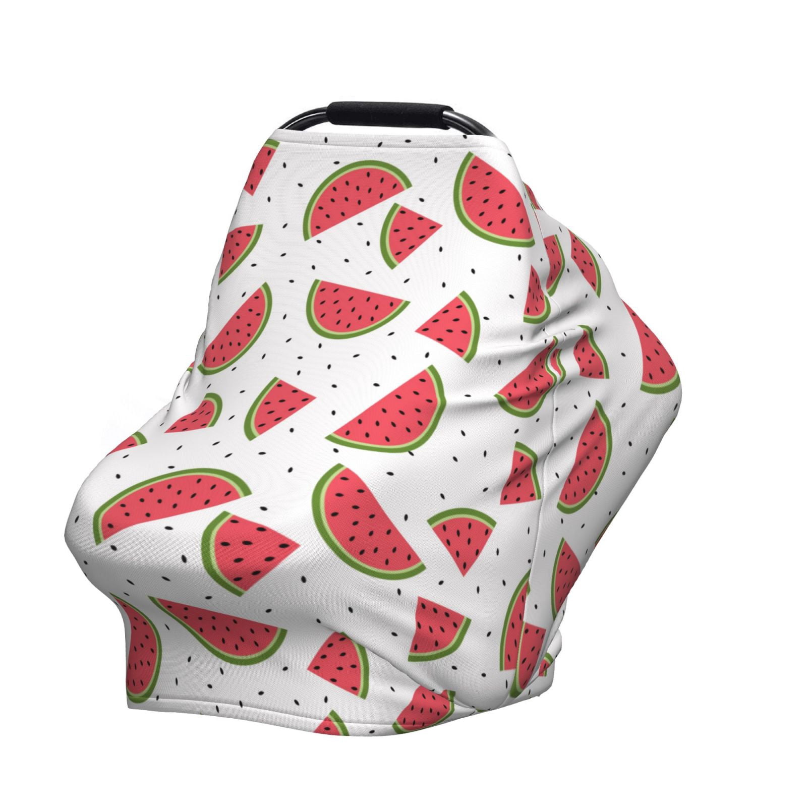 Fotbe Hand Drawn Watermelon Pattern Car Seat Covers for Babies, Nursing Breastfeeding Cover Infant Carseat Canopy, Soft Stretchy Carrier Cover