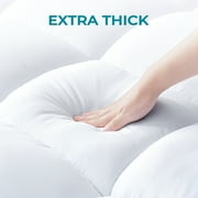 BDEUS Twin Size Extra Thick Mattress Topper, Cooling Mattress Pad Cover, Pillow Top Protector with 8-21 inch Deep Pocket, White