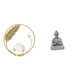 thumbnail image 1 of Figura decorativa de metal con forma de bola de cristal, ideal para pasillo, chimenea, dormitorio, sala de estar u oficina. Figura de Buda mono, colec, 1 of 8