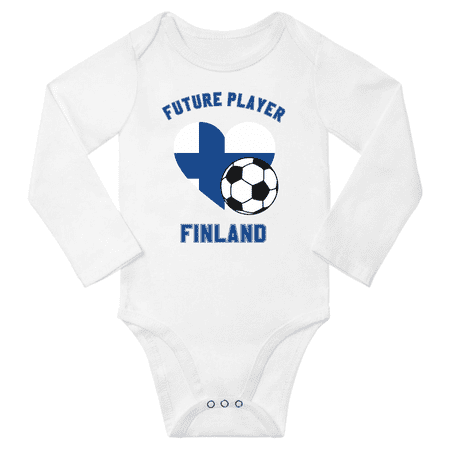 

Future Finland Soccer Player Baby Long Slevve Romper (White 12-18 Months)