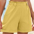 thumbnail image 7 of Ashirexll Women's Shorts, Summer Shorts for Women, Solid and Linen Summer Loose and Casual Comfortable Elastic Waist Wide Leg Pants Straight Leg Shorts, 7 of 7