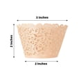 thumbnail image 3 of Efavormart 25 Pack | Blush Rose Gold Lace Laser Cut Paper Cupcake Wrappers, Muffin Baking Cup Trays, 3 of 11