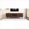 thumbnail image 2 of TV Stand for 75” TVs, Modern Farmhouse Entertainment Center with Storage | Solid Wood+MDF | Dark Brown, 2 of 24
