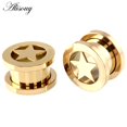 thumbnail image 1 of 1 unidad de tapones para los oídos y túneles de acero inoxidable 316L, Piercings para las orejas, expansor de pendientes atornillados, medidores de oreja, Piercings de joyería para el cuerpo Tan Jianjun unisex, 1 of 2