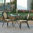 thumbnail image 3 of Emma + Oliver Set of Two Indoor/Outdoor Stacking Thonet Bistro Style Chairs with Natural PE Cane Rattan Seat and Black Finished Metal Frame, 3 of 14