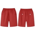 thumbnail image 5 of Boys School Uniform Shorts Elastic Waist Chino Shorts Classic Wedding Daily Shorts Red, 5 of 8