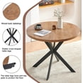 thumbnail image 6 of NORDICANA 37 Inch Round Dining Table Set for 4, Modern Small Circle Kitchen Coffee Set for Apartment Living Room Office, Save Space(Brown Wooden Table + 4 White Boucle Chairs), 6 of 9