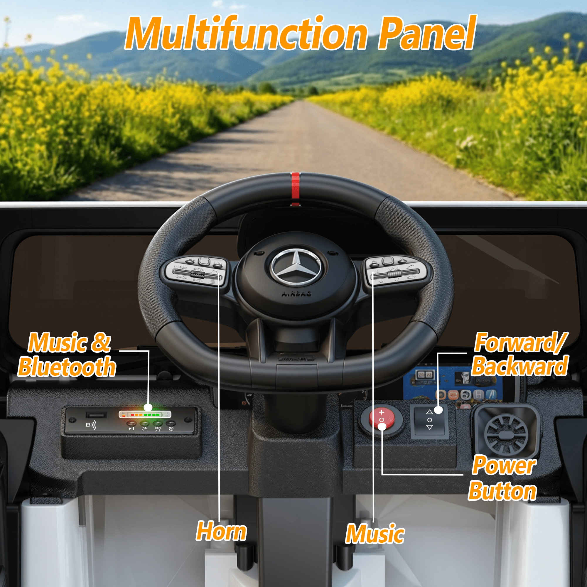 East doll 12V Power Ride on Toys for Toddlers, Kid Electric Car, G63 G Wagon Licensed Mercedes-Benz with Remote Controls, Aged 3Y+,White