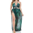 thumbnail image 2 of Levmjia Women's String Bikini Set Plus Size Swimwear, High Waist Swim Skirt, Tie Front Bikini Top, Nylon Spandex Swimwear, Tropical Leaf Print Swimsuit L - 4XL, 2 of 5