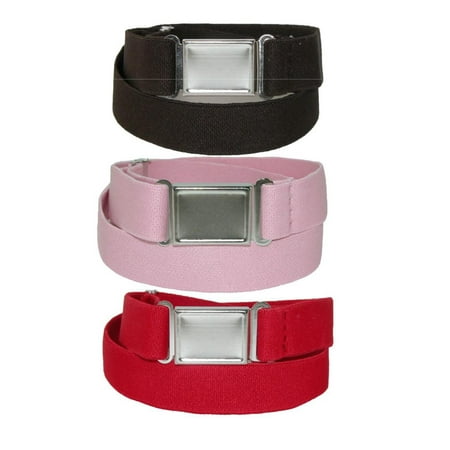 Kid's Elastic Stretch Belt with Magnetic Buckle (Pack of 3 Colors), Size: one (Best Of Best 1994)