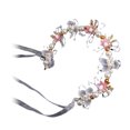 thumbnail image 1 of Diadema con diseño floral de mariposa, cinta ajustable, diadema para mujer, perlas sintéticas, circonitas cúbicas, estilo griego bohemio, tocado de hadas para bodas y damas de honor., 1 of 8