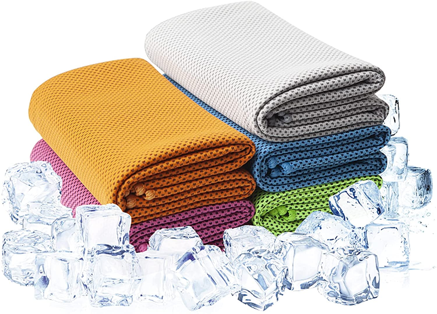 4 Packs Cooling Towel ,Ice Towel,Microfiber Towel,Soft Breathable Chilly Towel for Yoga,Sport,Gym,Workout,Camping,Fitness,Running,Workout&More Activities 40x 12 