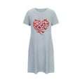 thumbnail image 5 of Pyjama pour Femmes Chemise de Nuit à Manches Courtes Imprimée Chemise de Nuit Douce Vêtements de Nuit Imprimé Saint-Valentin Robe de Nuit Classique Gris Foncé S, 5 of 5