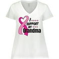 thumbnail image 3 of Inktastic Breast Cancer Awareness I Support My Grandma Pink Ribbon Women's Plus Size V-Neck T-Shirt, 3 of 5