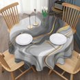 thumbnail image 3 of Gray White Gold Marble Pattern Round Tablecloth 60"x60",Wrinkle Wipeable Table Cloth for Kitchen Dining Room Picnic Patio Party, 3 of 6