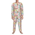 thumbnail image 3 of Sikiie Colorful Donuts Mens Pajama Set, Soft Warm Long Sleeve Sleepwear, Cozy Button-Down Pjs for Men-Small, 3 of 7