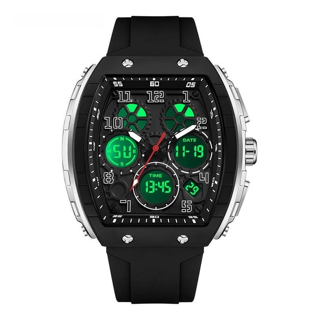 Reloj electrónico digital multifuncional de moda para hombre, reloj despertador de silicona resistente al agua, reloj para hombre