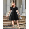 thumbnail image 5 of Oudiya Toddler Girls Tutu Tulle Dresses Party Formal Birthday Summer Puff Short Sleeve Little Girls Dress, 3-8Y, 5 of 7