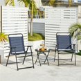 thumbnail image 2 of Topeakmart Folding Patio Dining Chairs with Armrests for Garden, Yard, Lawn, Set of 4, Navy Blue, 2 of 7