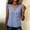 Blue, variant on Ladies’ Casual Loose Checkered V Neck Button Up Sleeveless Pullover Top for Summer Daily Wear and Beach Vacation