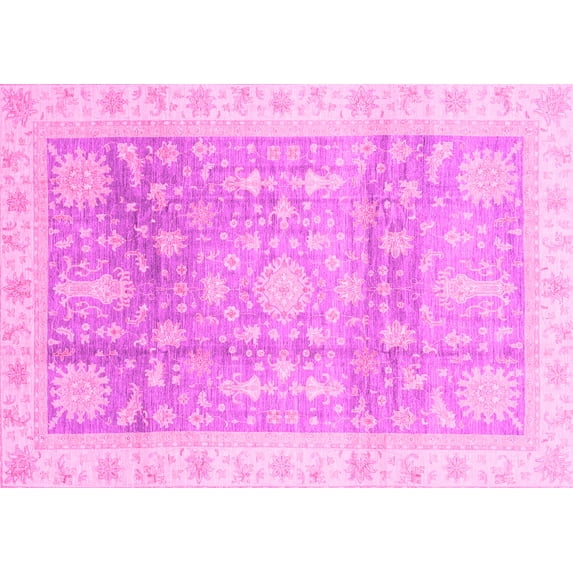 Ahgly Company Indoor Rectangle Oriental Pink Modern Area Rugs, 3' x 5'