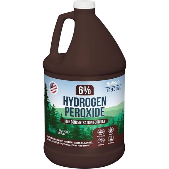 Nature's Freedom 6 Percent Hydrogen Peroxide Cleaning Solution, Food Grade, 1 Gallon