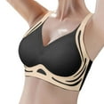 thumbnail image 3 of khonts,Women's 3pc Push up Wireless V Neck Bras Comfortable Seamless Bra Smoothing Basic Athletics Wide Strap Bralettes BU3 XXL, 3 of 3