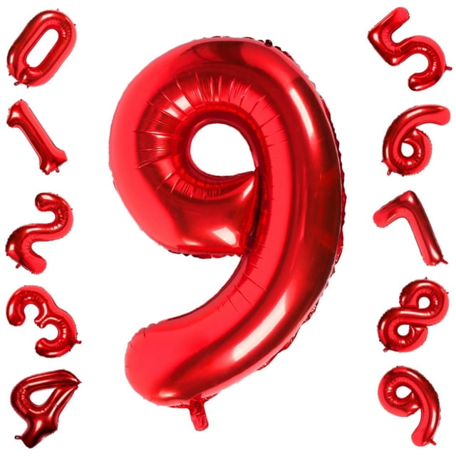 MesaSe Ballons Rouges 1 Ballons de 40 Pouces en Feuille pour Fête d'Anniversaire Décorations Fournitures Ballons Numériques en Hélium Mylar (Numéro Rouge 1)