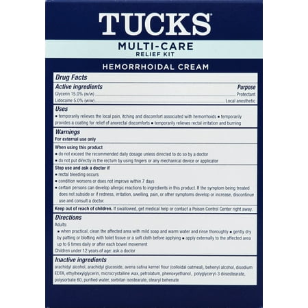 Tucks® Hemorrhoid Relief Kit with Lidocaine Cream & Witch Hazel Pads, 40 Count