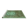 thumbnail image 2 of Ahgly Company Machine Washable Indoor Rectangle Abstract Turquoise Blue Modern Area Rugs, 2' x 4', 2 of 4