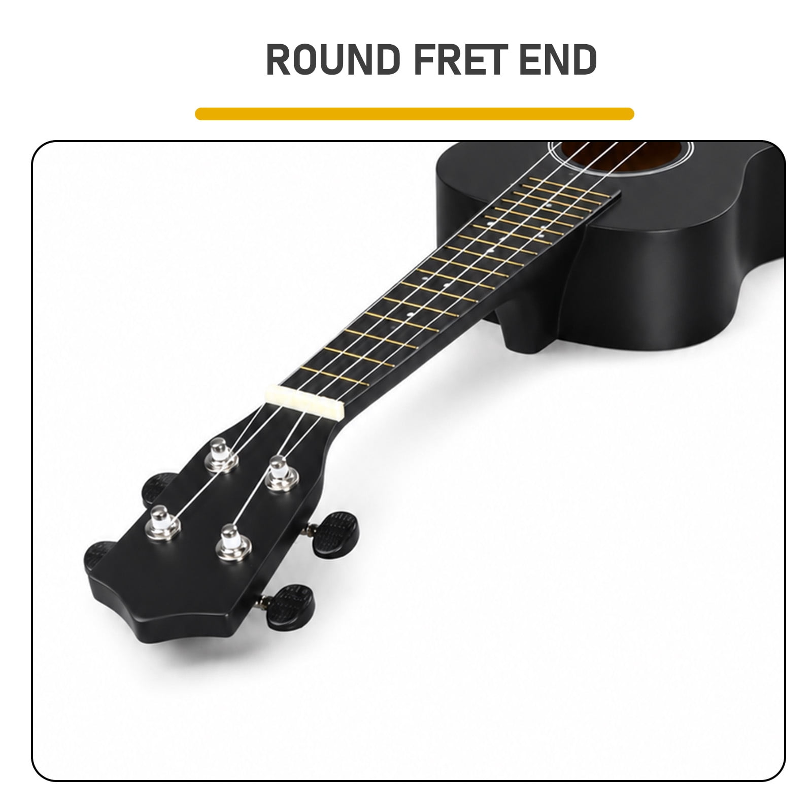 23 Inch Ukulele Beginner Kit with Bag Capo Strap Picks Tuner