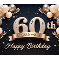 thumbnail image 3 of Rose Gold Balloon Happy Birthday Banner Decorative Stars Confetti 60th Celebration for Birthday Party Indoor Decoration Photo Shoot, 3 of 7