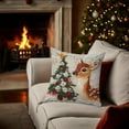 thumbnail image 7 of 18x18 Inch Christmas Throw Pillow Cover 2D Printing Reindeer Snowflake Holiday Decorative Cushion Case, Removable Protector for Sofa Couch Bed, Festive Winter Home Accent, 7 of 7