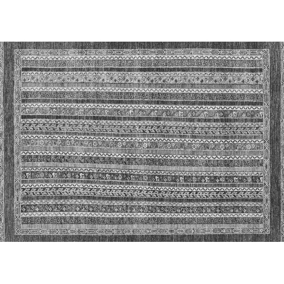 Ahgly Company Indoor Rectangle Oriental Gray Modern Area Rugs, 7' x 10'
