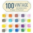 thumbnail image 2 of Brybelly Classic pipped faces 12 Years Game Dice 20 Vintage colors, 16mm, 1lb, 100 pack, 2 of 3