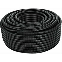 100 Ft 1/8" Split Wire Loom Conduit Polyethylene Tubing Black Color Sleeve Tube