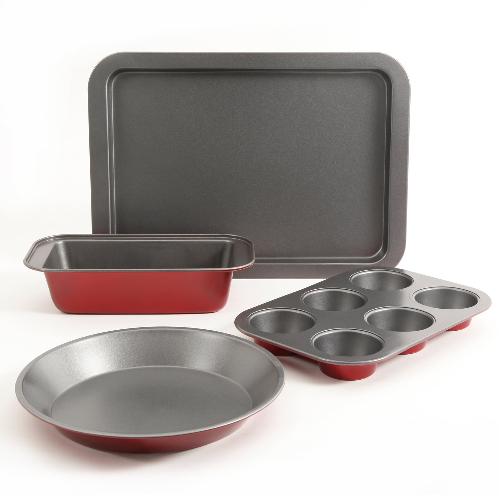 Sunbeam Confection 4 Piece Non Stick Bakeware Set in Red