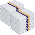 thumbnail image 1 of Canadian Linen White Bar Mops Double Stripe, 12 Pack, Soft Absorbent Cotton Lightweight Quick Dry Reusable Dishcloth for Kitchen Hotel Spa Salon Nursing, 1 of 7
